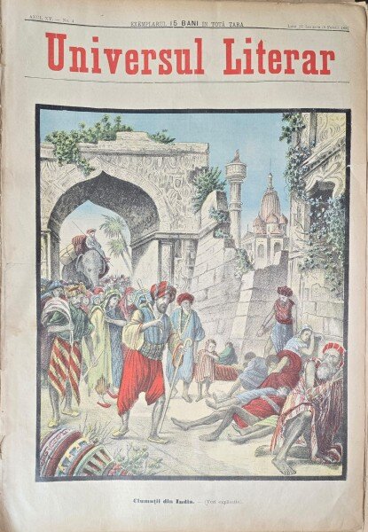 Revista Universul Literar nr.4/1897  pe coperta Ciumatii din India