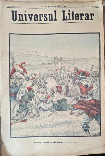 Revista Universul Literar nr.51/1898  pe coperta O lupta la frontiera marocana