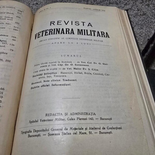 Revista veterinara militara anul 1930, 1931 si 1932