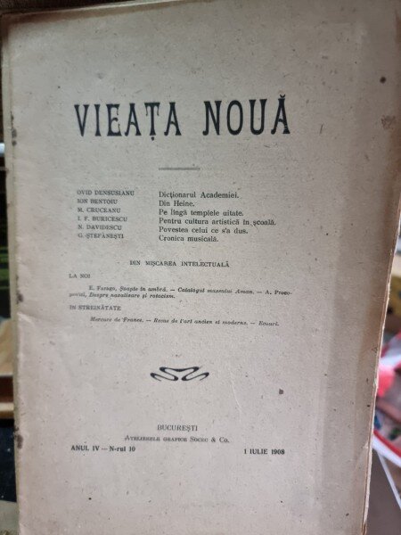 Revista Vieata Noua Nr. 10 iulie 1908