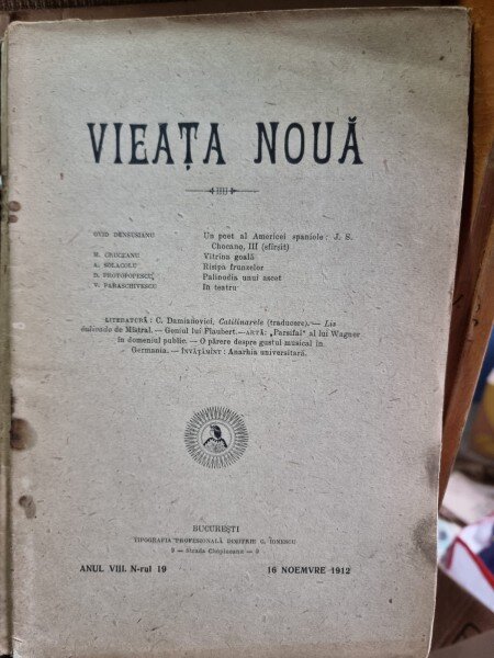 Revista Vieata Noua Nr. 19 noiembrie 1912