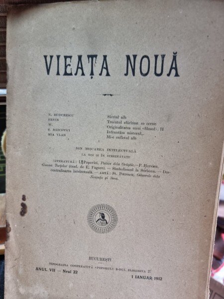 Revista Vieata Noua Nr. 22 ianuarie 1912