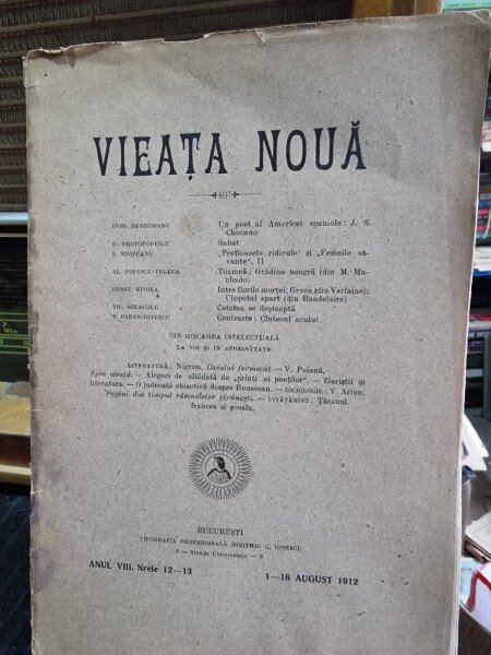 Revista Vieata Noua Nr.12-13 august 1912