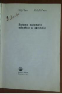 S. Calin, C. Belea - Sisteme Automate Adaptive si Optimale
