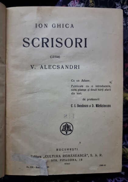 Scrisori catre V. Alecsandri - Ion Ghica