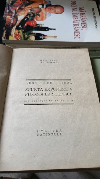 Scurta expunere a Filozofiei Sceptice - Sextus Empiricus