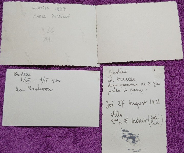 Set de 4 Fotografii, Parintii lui Geo Litarczek, parintele radiologiei romanesti, in excursie la Busteni, 1930/1931 si la Oltenita 1937