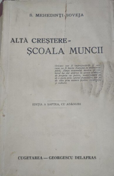 Simion Mehedinti Soveja - Alta crestere - Scoala Muncii