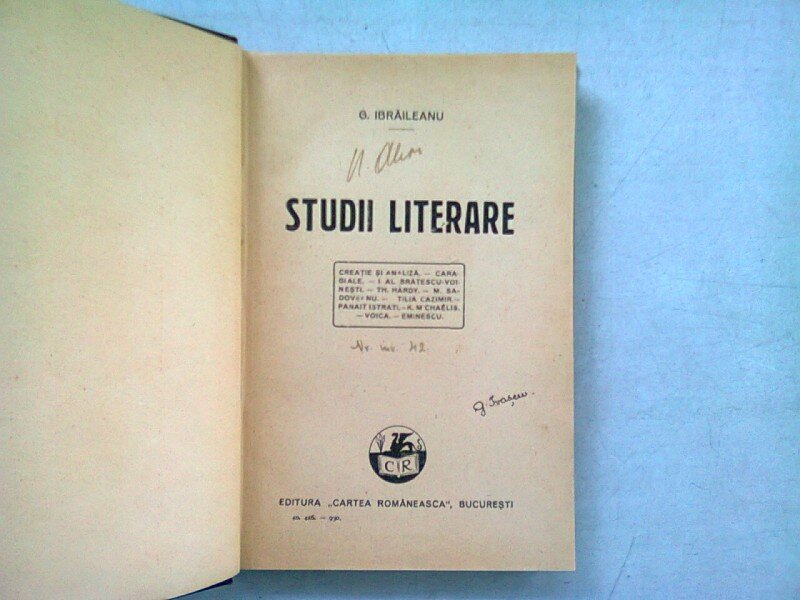 STUDII LITERARE - G. IBRAILEANU