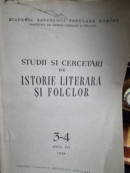 Studii si Cercetari de Istorie Literara si Folclor nr.2-4/1958