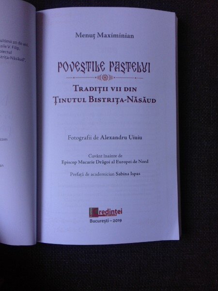 TRADITIILE PASTELUI, TRADITII VII DIN TINUTUL BISTRITA-NASAUD - MENUT MAXIMINIAN