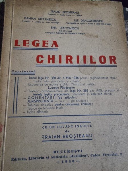 Traian Brosteanu, Damian Stefanescu, Ilie Dragomirescu, Emil Diaconescu - Legea chiriilor