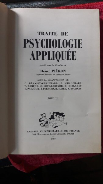 Traite de Psychologie Appliquee TOME III - Henri Pieron
