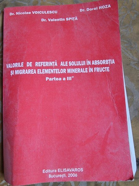 Valorile de referinta ale solului in absorbtia si migrarea elementelor minerale in fructe - Nicolae Voiculescu  partea a III-a