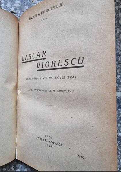 Wilhelm de Kotzebue - Roman din viata Moldovei (1851) Lascar Viorescu