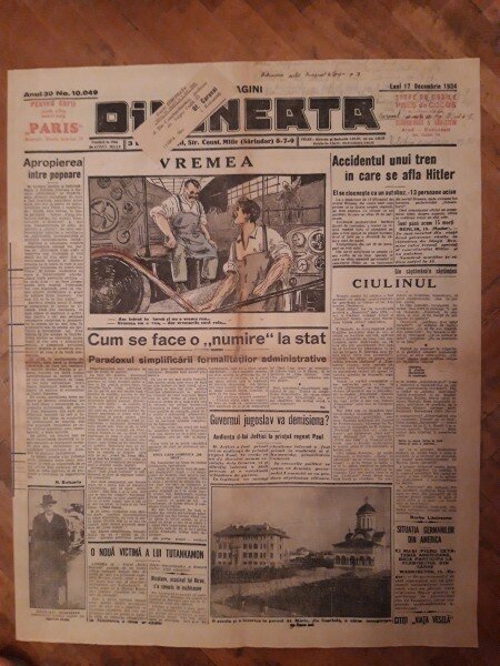 Ziarul Dimineata nr. 10.049 din 17 decembrie 1934