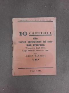 10 capitole din Cartea Intelepciunii lui Solomon Proorocul - Marin Taranul