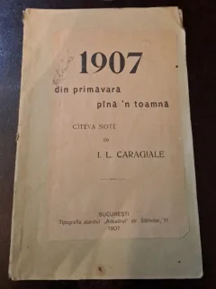 1907, din primavara  pana in toamna, cateva note de I.L. Caragiale