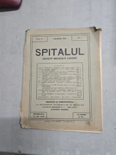 Spitalul - revista medicala lunara - Redacția Societății Studenților în Medicină - nr. 1/ianuarie 1931