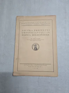 Asupra prezentei ordovicianului în bazinul Moldo-Podolic - Th. Vascauțanu - 1929