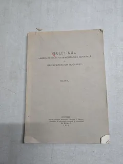Buletinul Laboratorului de Mineralogie Generală - vol. 1 - Universitatea din București - 1935