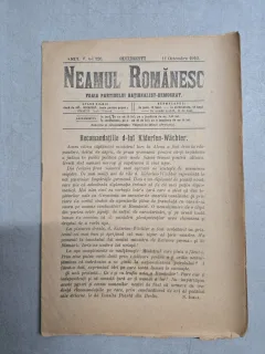 Neamul Românesc  nr. 120/11.10.1910 - foaia Partidului Nationalist Democrat