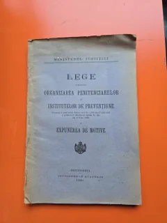 Lege pentru organizarea penitenciarelor și institutelor de prevențiune - Ministerul Justiției