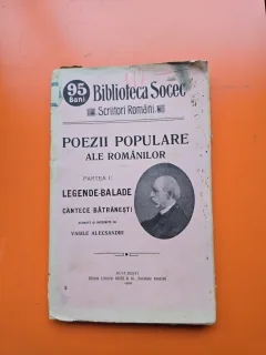 Poezii populare ale românilor. Partea I: Legende-Balade. Cântece bătrânești - Vasile Alecsandri