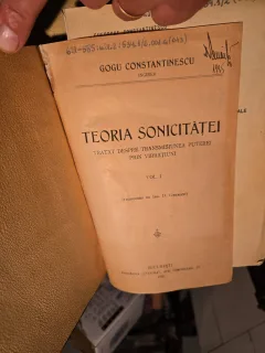 Teoria Sonicității - Gogu Constantinescu/Sonicitatea ,1919