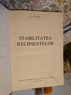 Stabilitatea recipientelor - A. Pavel
