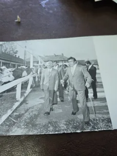 Vizita la ferma Nicolae Ceausescu , fotografie alb/negru