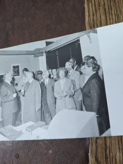 Adunare din perioada comunista , Nicolae Ceausescu impreuna cu Elena Ceausescu , fotografie alb/negru