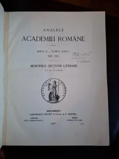 Analele Academiei Române, seria II, tomul XXXV - Academia Română