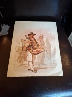 Negustor de ciresi , Cromolitografie - Amedeo Preziosi