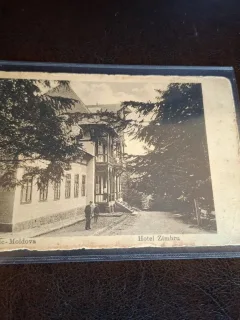 Carte postala Slanic Moldova , Hotel Zimbru , anul 1918 - (circulata)