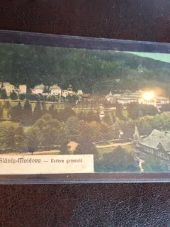 Carte postala Baile Slanic Moldova , vedere generala , anul 1928  - (circulata)