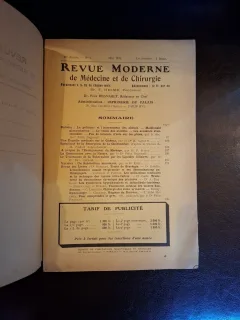 Revue Moderne de Médecine et de Chirurgie  - Nr.5 Mai 1933 (contine si plicul care a fost expediat Dr.Floru Tudor)