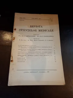 Revista Ştiinţelor Medicale Nr.1 Ianuarie 1925 Anul XIV - Prof. Dr. I. Cantacuzino, Prof. Dr. D. Danielopolu