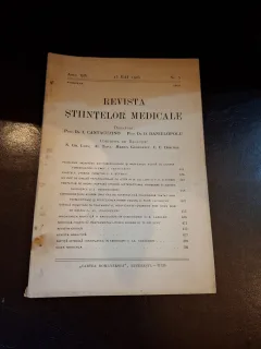 Revista Ştiinţelor Medicale Nr.5 15 Mai 1925 Anul XIV - I. Cantacuzino, D. Danielopolu