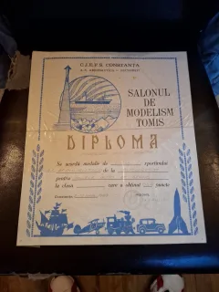 Diploma Salonul de Modelism Tomis (completata) - Locul I (echipe) Modelism Auto
