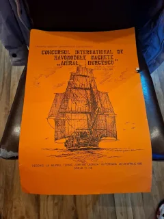 Afis din perioada comunista , Concursul International de Navomodele Machete Amiral Murgescu - Editia a IV-a 1982