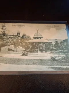 Carte postala , Slanic Moldova , Pavilionul de Muzica , alb negru - (circulata)