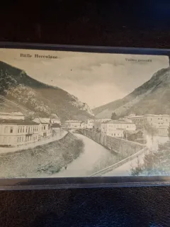Carte postala Baile Herculane vedere generala , alb negru - (circulata)