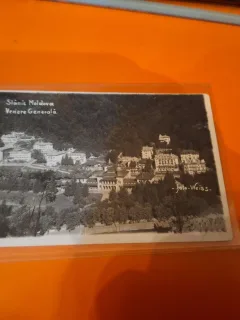 Carte postala Slanic Moldova , Vedere Generala , alb negru - Foto Weiss