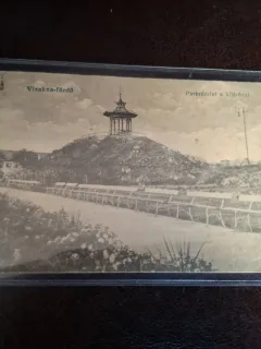 Carte postala alb negru , Ocna Sibiului ,Parc - Circulata