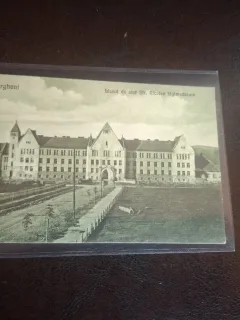 Carte postala alb negru , Gheorgheni , liceul de stat Sfantul Nicolae - necirculata