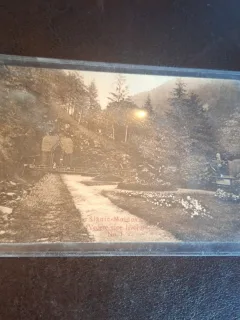 Carte postala alb negru , Slanic Moldova , vedere spre izvorul nr.1  - circulata