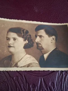Fotografie tip carte postala , Portret cuplu  - Necirculata