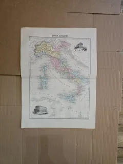 Harta Italia Antica - Vuillemin, 1873 - 