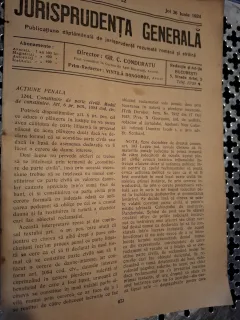 Revista Jurispudenta Generala, Anul II Nr.22 1924 -VINTILA DONGOROZ si NOTE SCRISE DE D.ALEXANDRESCO